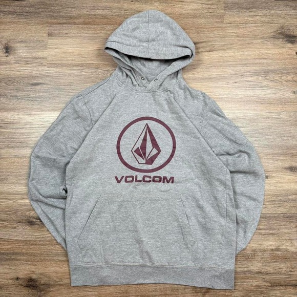 2000s‎ vintage grey volcom logo hoodie - Picture 1 of 4